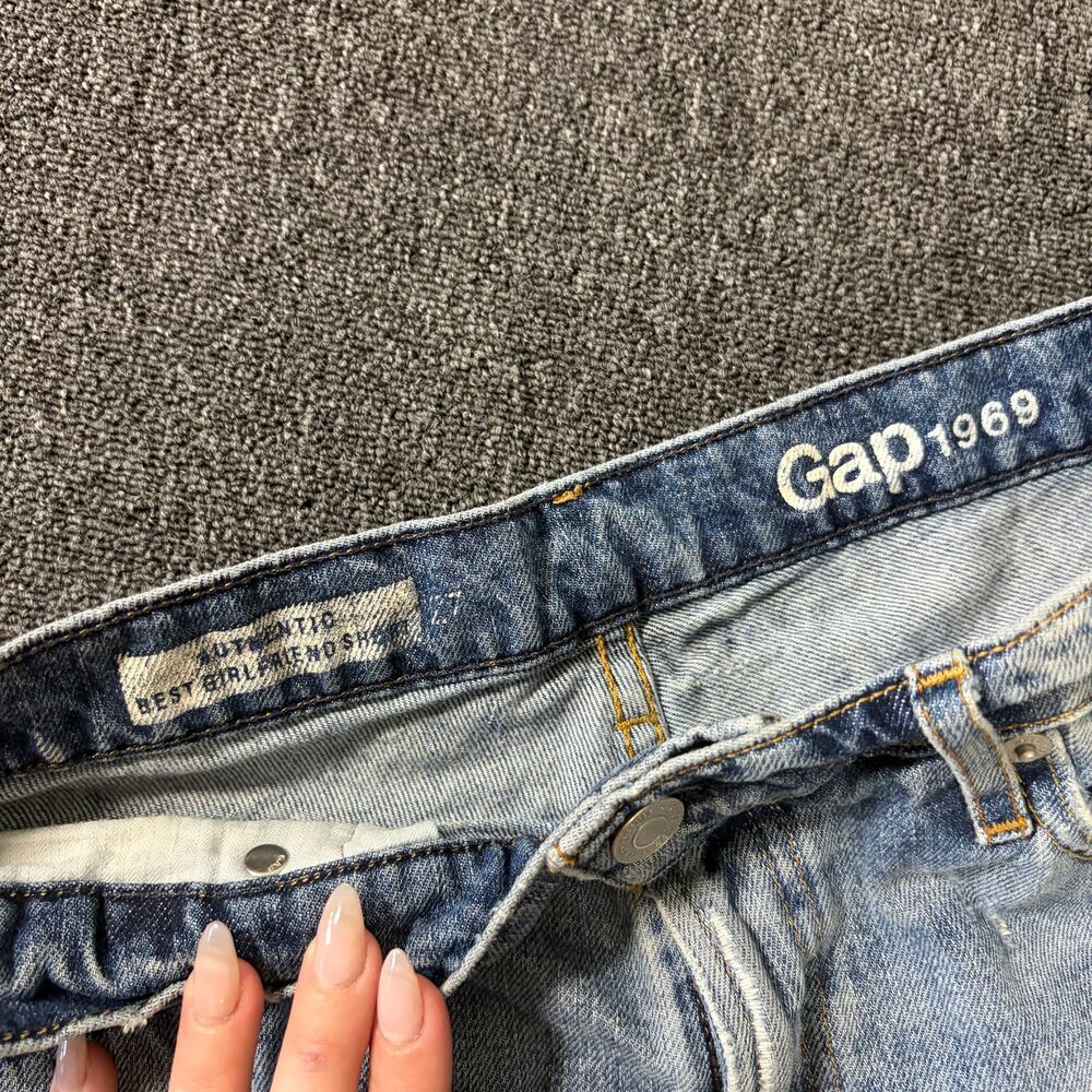 Vintage Y2k Gap Girlfriend Frayed Light Wash Denim Jean Shorts Women's 27 - Picture 3 of 5